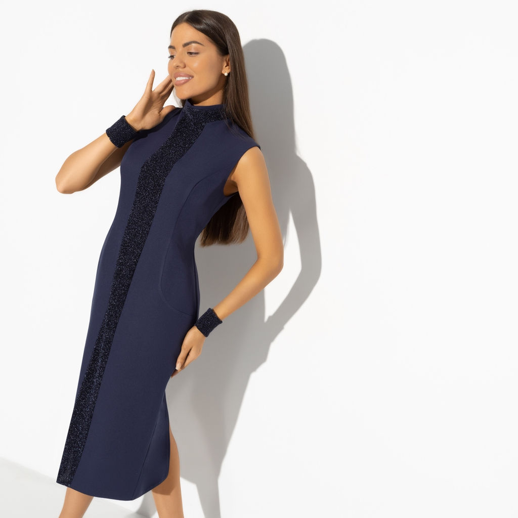 Платье‑футляр, Поцелуй удачи (night, с манжетами) - Charutti фото 4