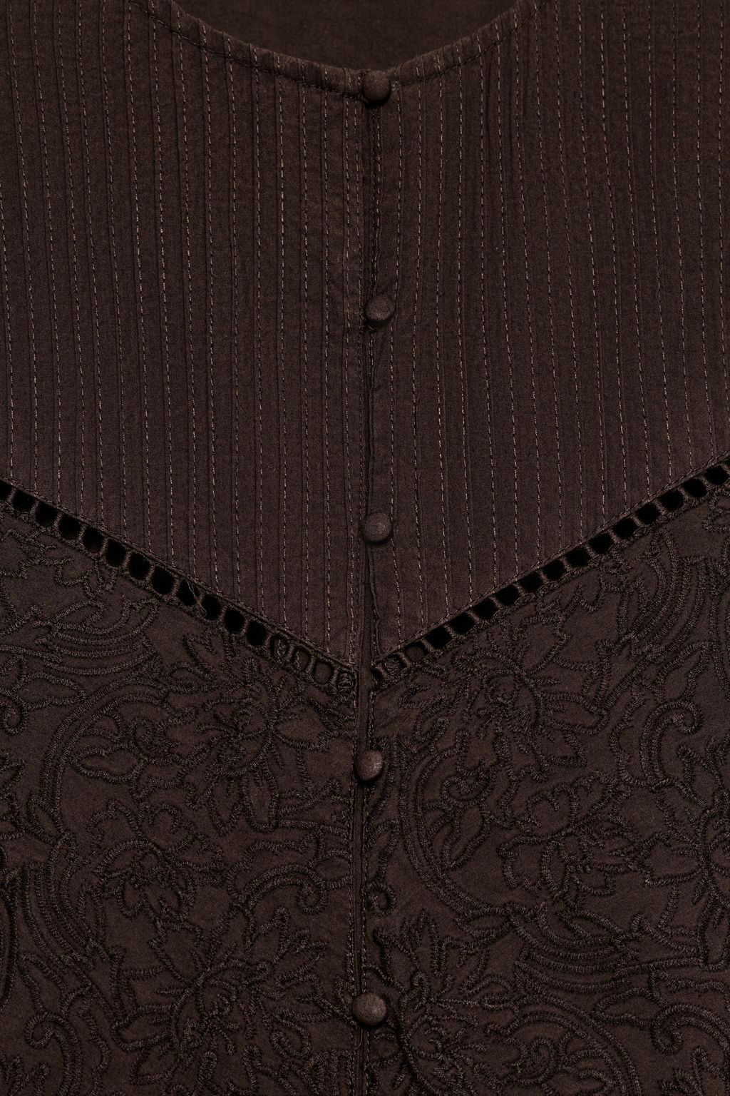 VESTIDO MINI POPEL?N BORDADOS / Marr?n - Zara фото 8