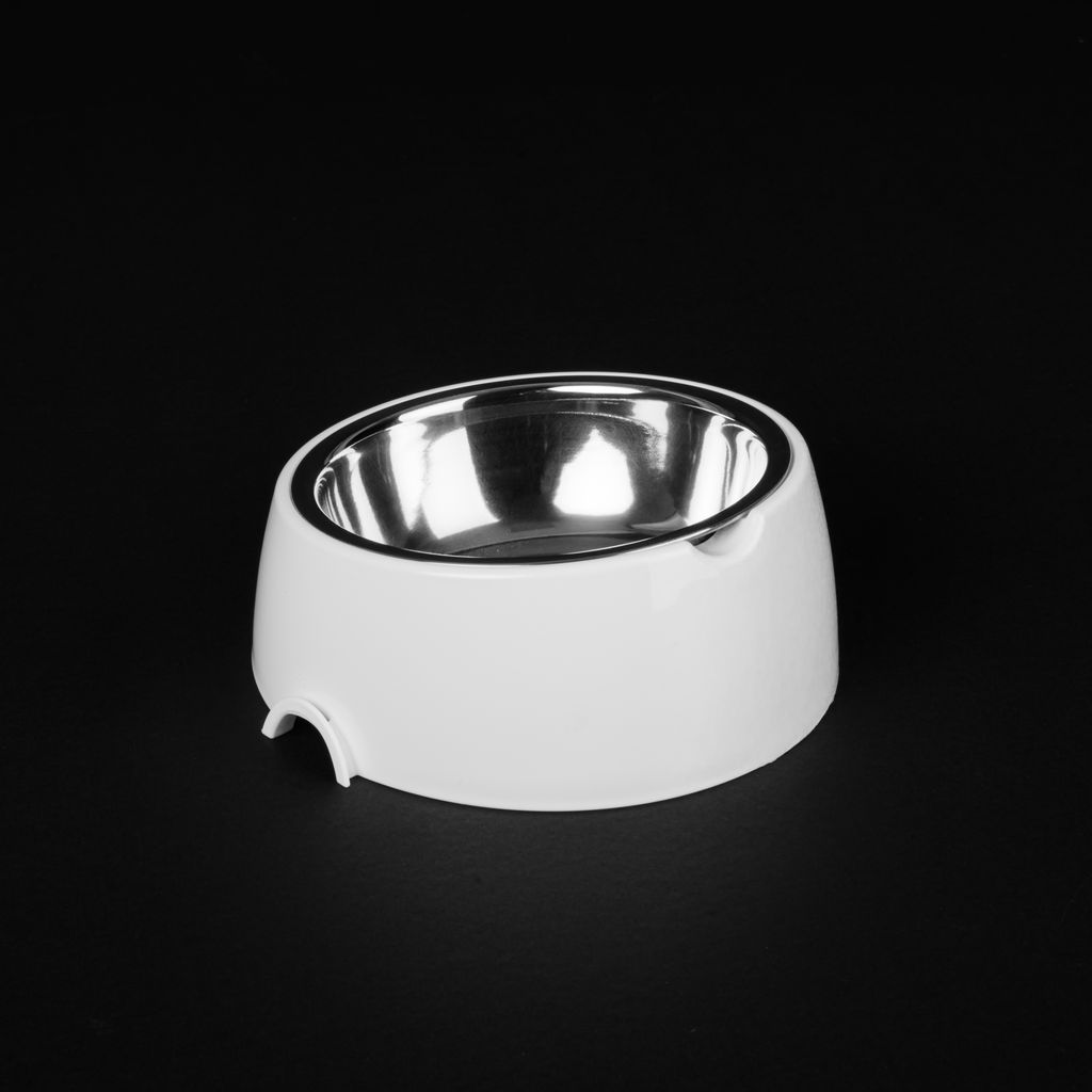 Лего-миска для животных 0,3л (с металлической чашей) ALTA (белый) М9155