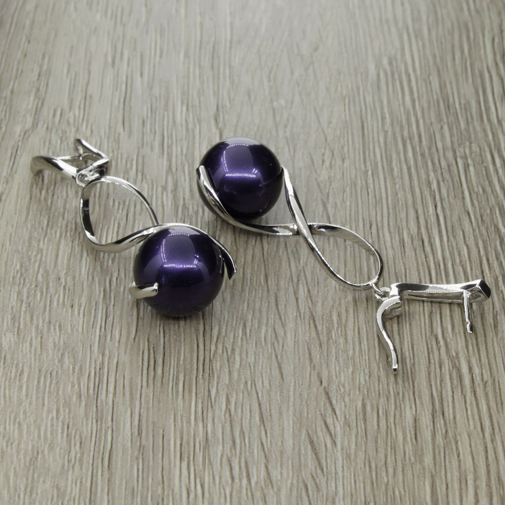 Серьги Гелена майорка фиолетовая - Agat77 фото 2
