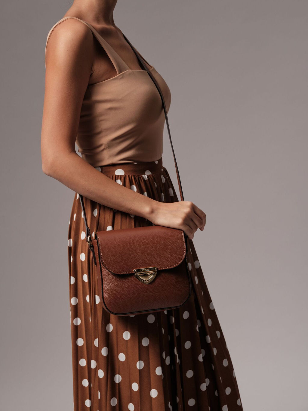 Сумка кожаная через плечо Deboro 3158 коппер