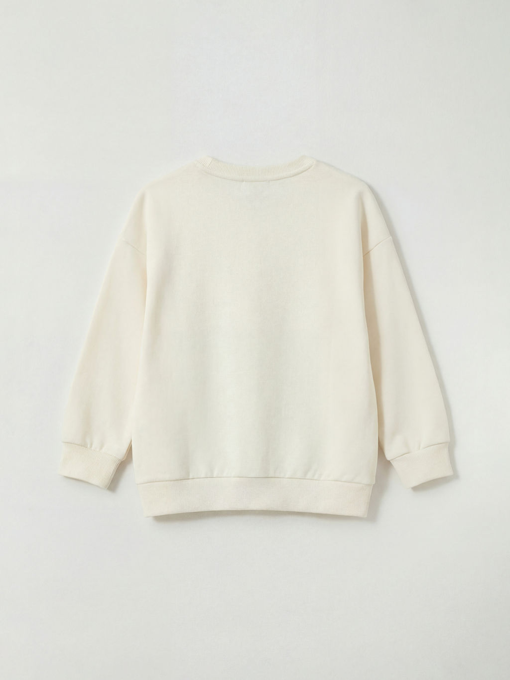 Bisiklet Yaka Bask?l? K?z ?ocuk Soft Touch Sweatshirt