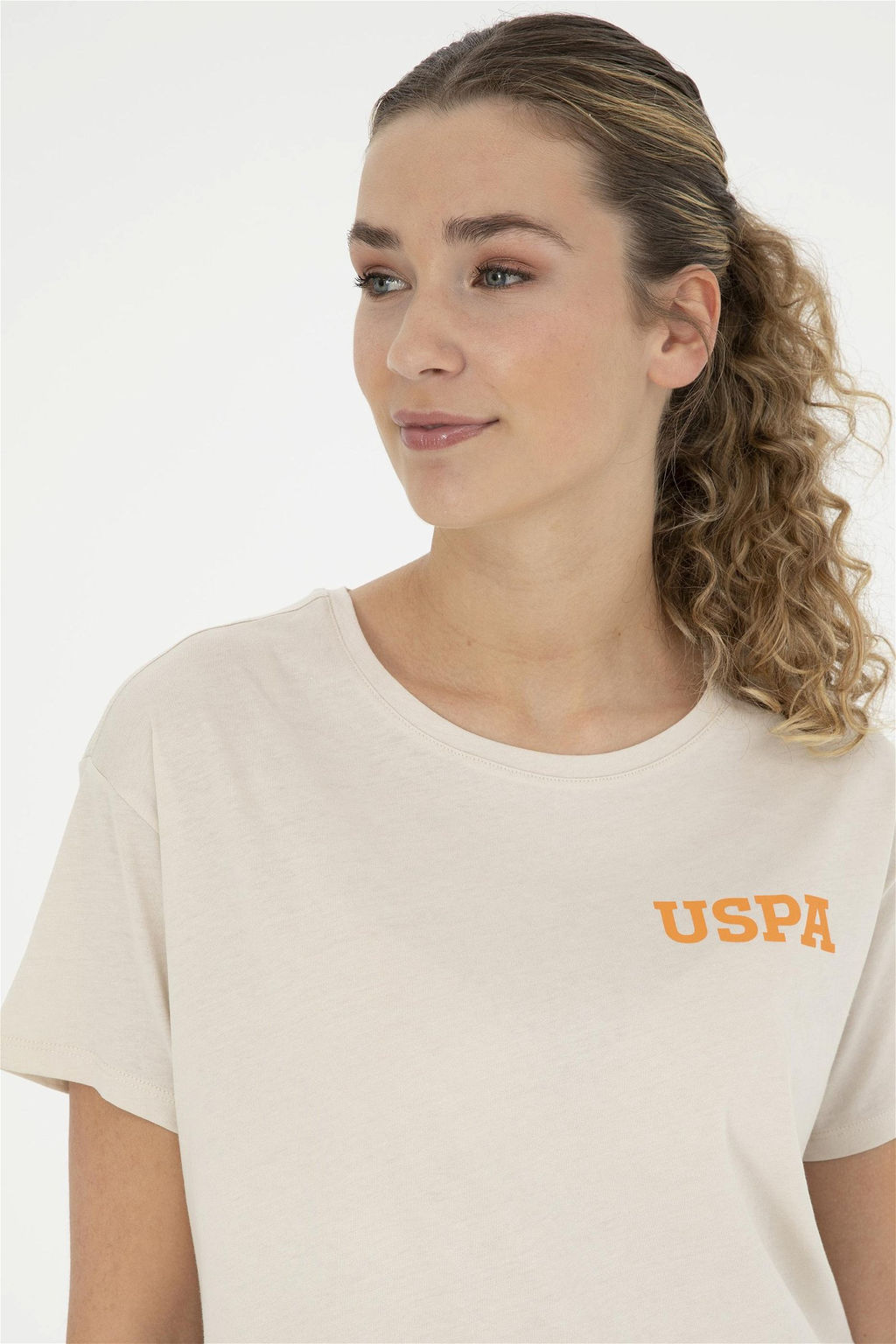 Женская кремовая футболка - U.s. polo assn фото 2