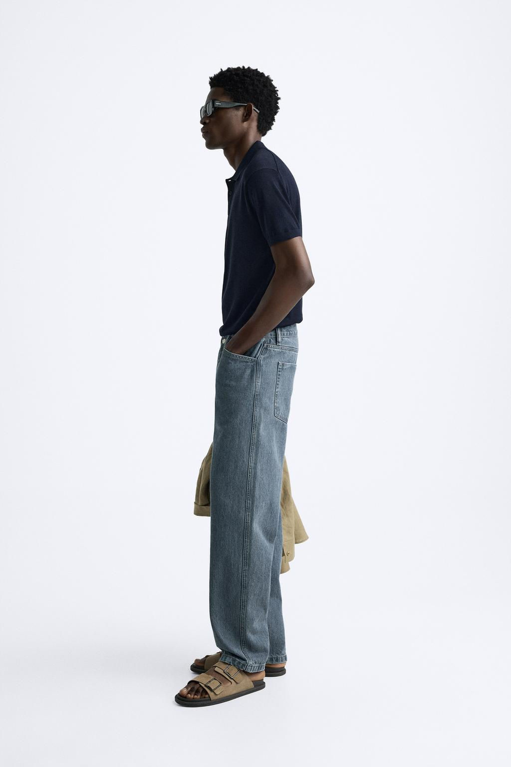 COTTON AND SILK KNIT POLO SHIRT - Zara фото 21