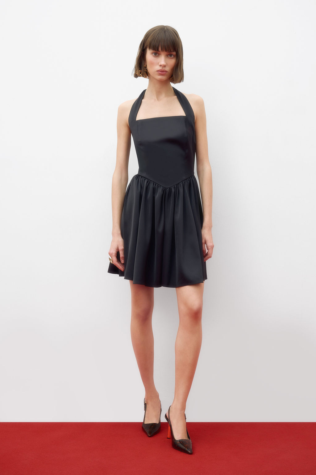 Платье мини из сатина с бретелями - Mollis фото 2