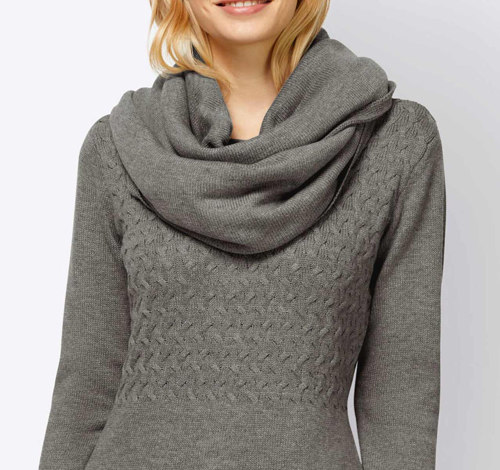 Пуловер с шарфом, серые - Linea tesini фото 6