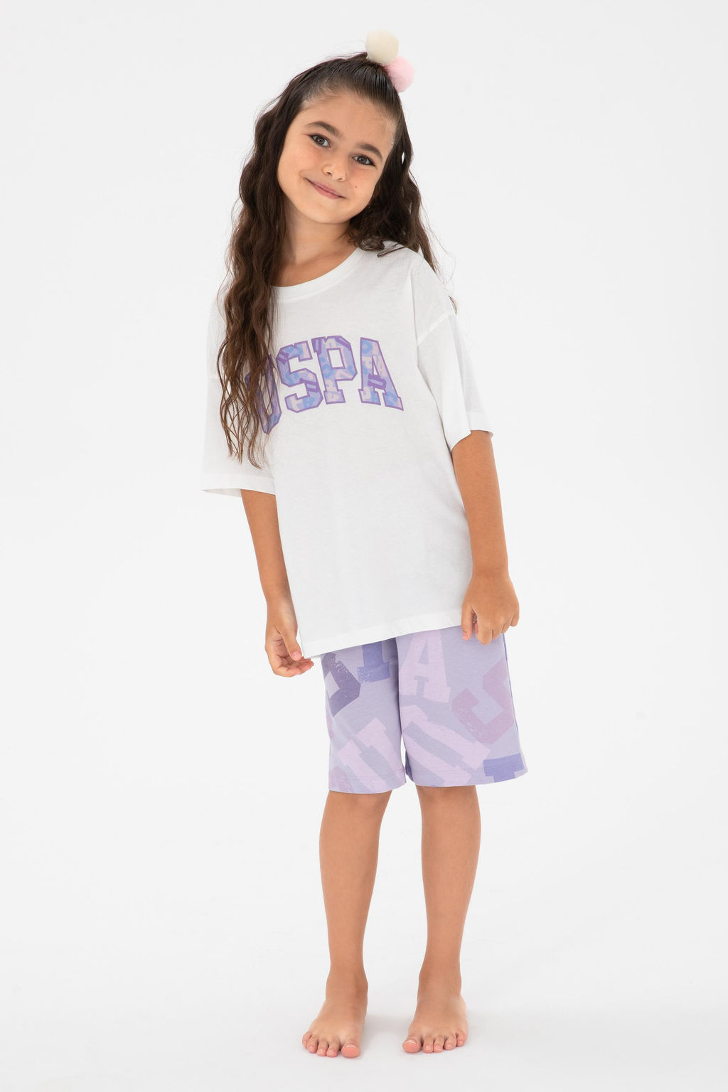 K_z _ocuk Lila _ortlu Pijama Tak_m_ Sepette S_rpriz _ndirim - U.s. polo assn фото 4