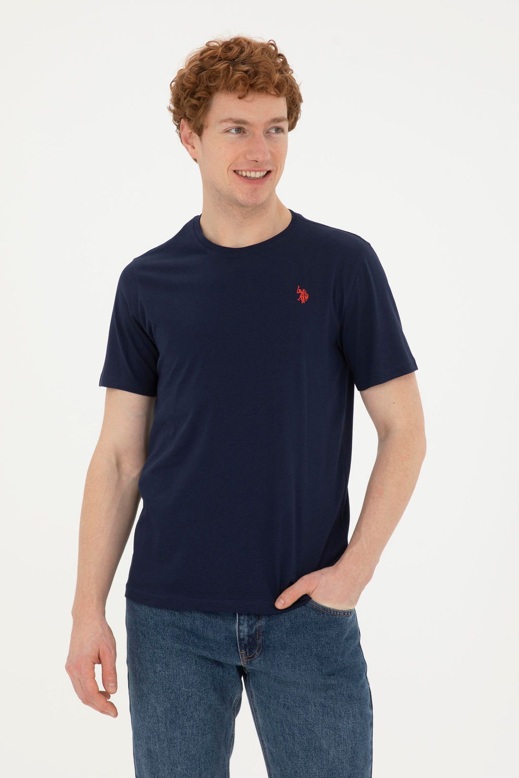 Мужская темно-синяя базовая футболка - U.s. polo assn фото 3