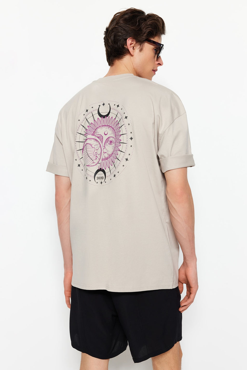 Tas Oversize/Genis Kesim %100 Pamuklu Mistik Bask?l? T-Shirt TMNSS23TS00165