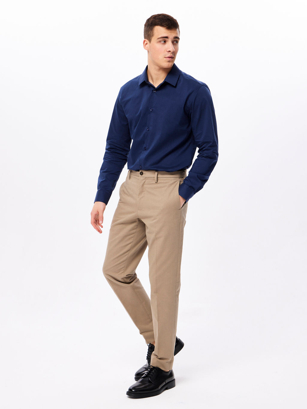 Сорочка мужская длинный рукав GREG 240/238/NB/SZR STRETCH  фото 9