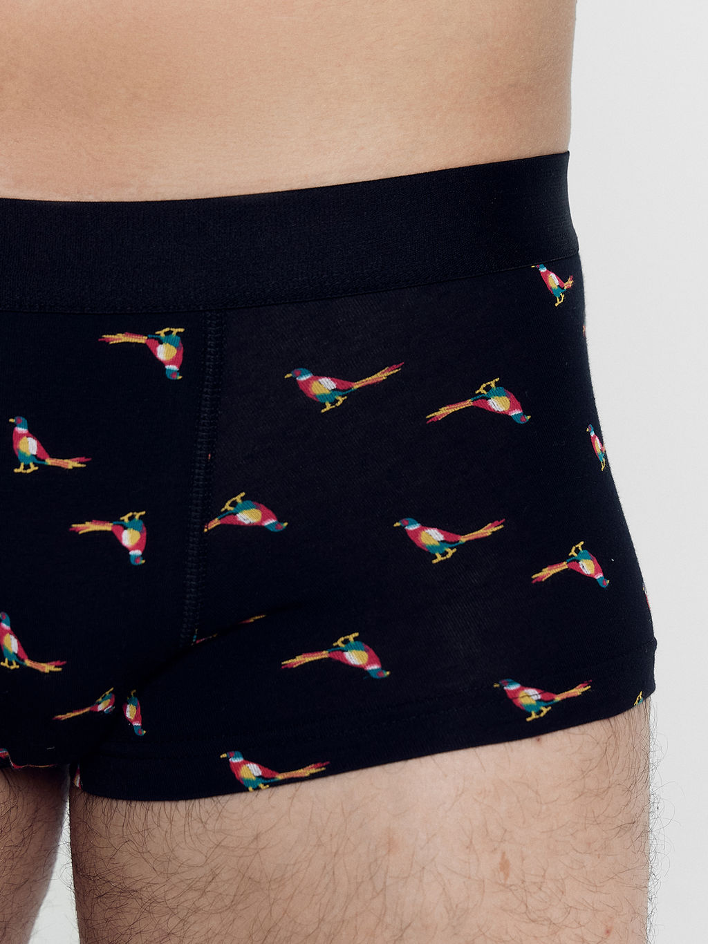 Трусы мужские боксеры мультипак (2 шт.) в черном и синем цвете с птичками птицы на черном +орнамент на морском 411188-2 - Mark formelle фото 3