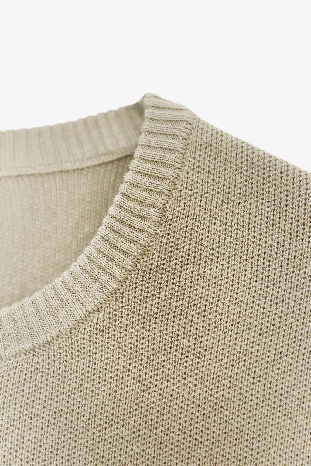 PLAIN KNIT SHORT SLEEVE TOP - Zara фото 16