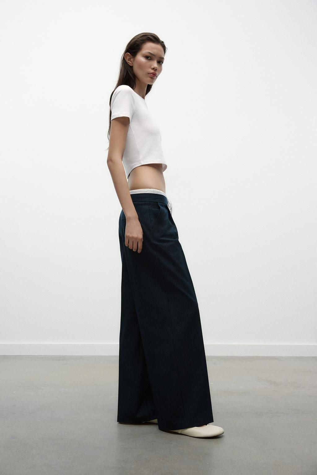 WIDE-LEG TROUSERS WITH DOUBLE WAISTBAND - Zara фото 26