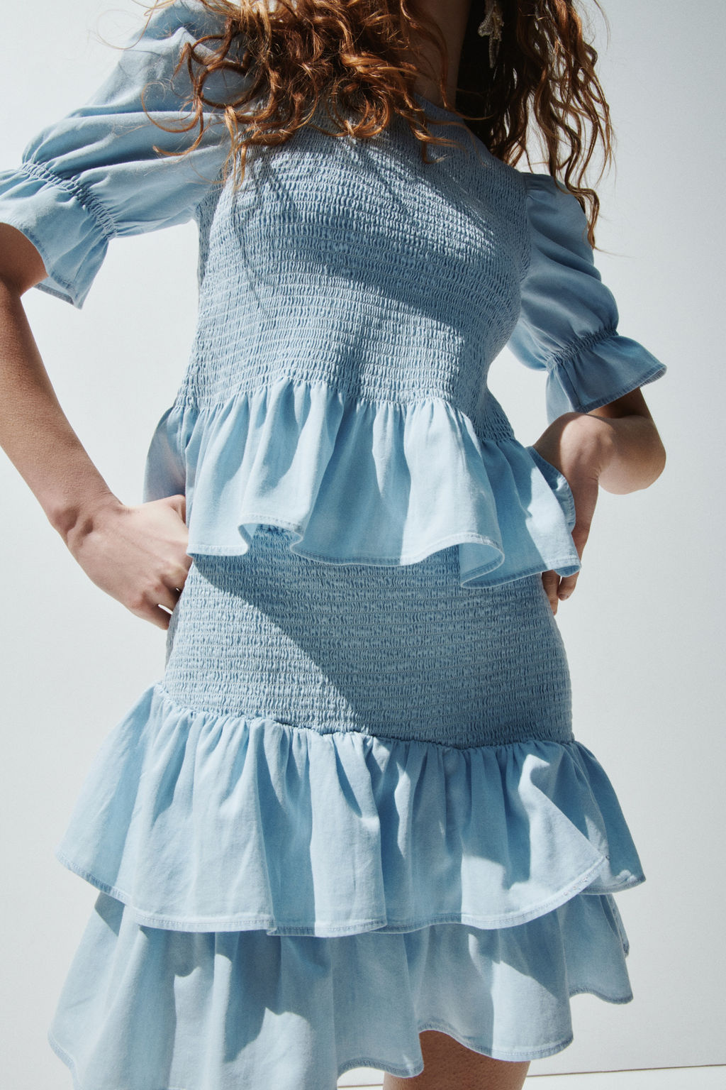 Blusa denim nido de abeja - H&m фото 7