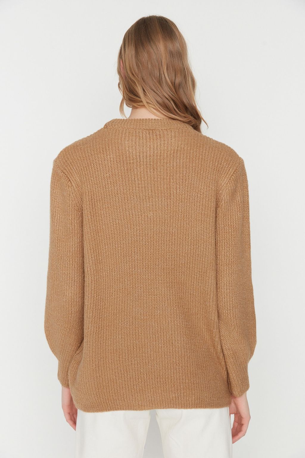 Tas Genis Kal?p Couple Yumusak Dokulu Basic Triko Kazak TWOAW20FV0142 - Trendyolmilla фото 32