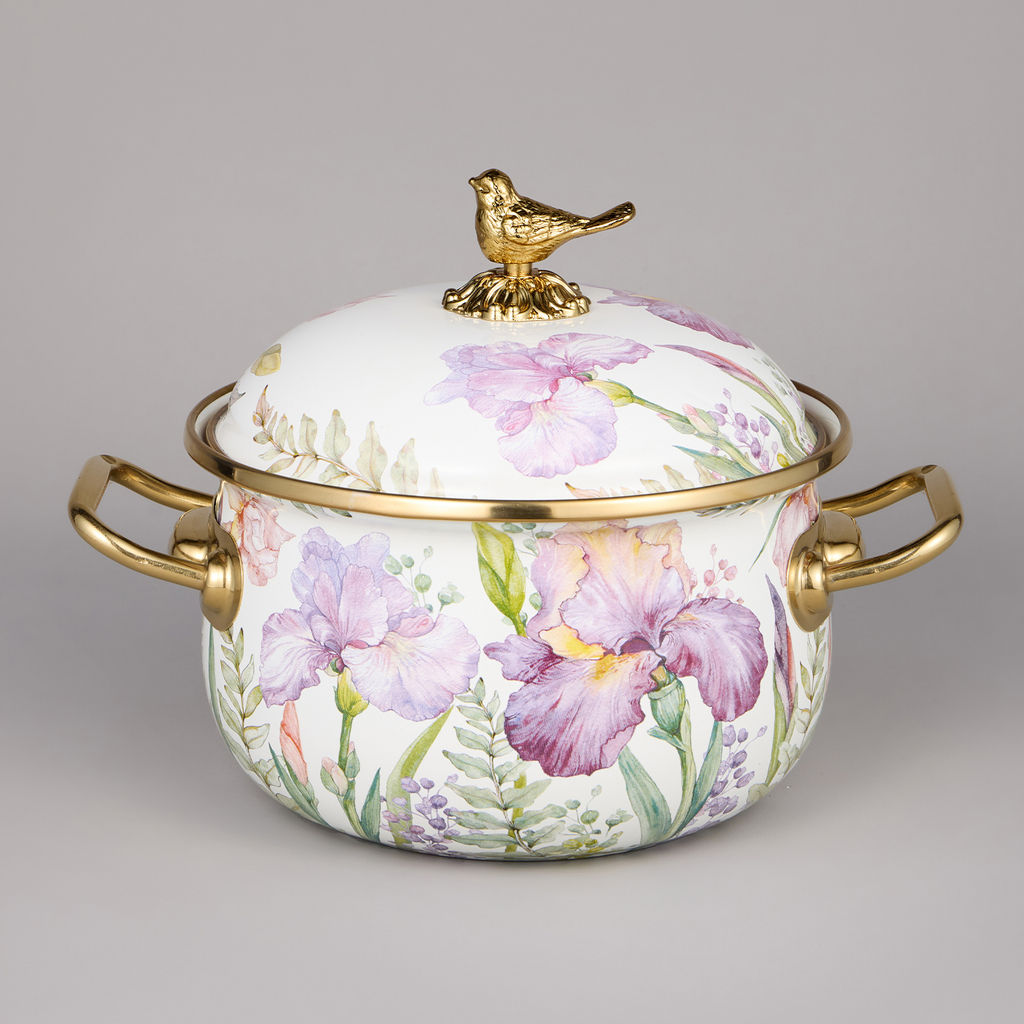 НАБОР КАСТРЮЛЬ AGNESS ЭМАЛИРОВАННЫХ СЕРИЯ IRISES, 4ПР. 2,1Л И 3,8Л фото 7