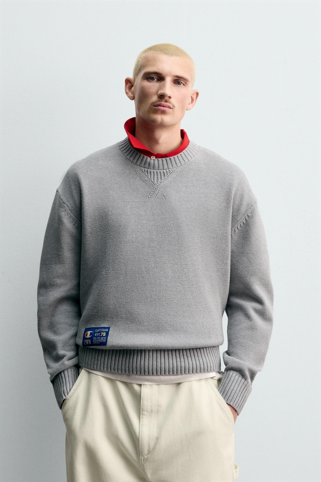 CHAMPION ® X ZARA STRIPED PATCH SWEATER  фото 2