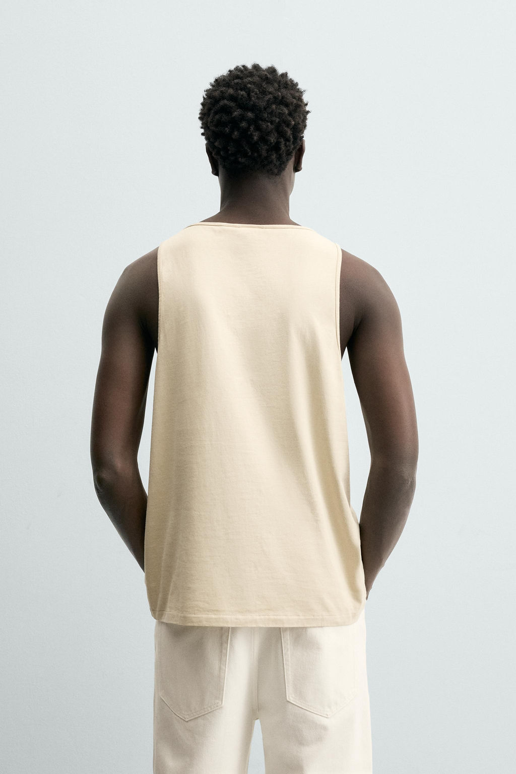 CAMISETA TANK REGULAR FIT MEDIUM WEIGHT / Beige claro - Zara фото 3