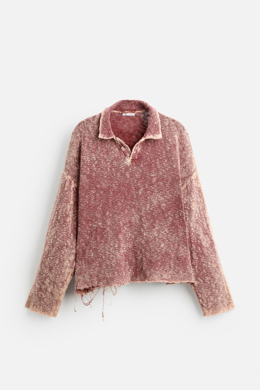 WASHED KNIT POLO SHIRT - Zara фото 6