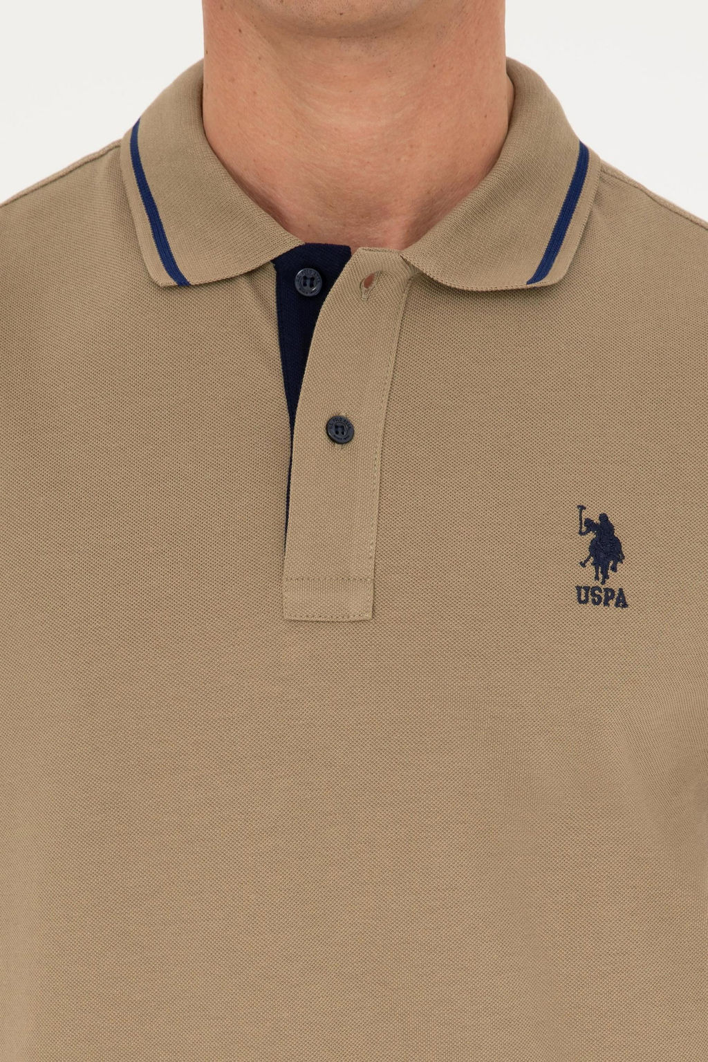 U. S. Polo Assn / Мужская базовая футболка цвета хаки - U.s. polo assn фото 6