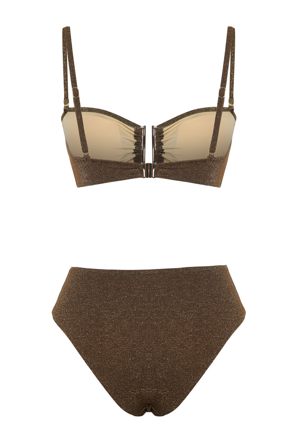 TRENDYOLMILLA Vizon Straplez Aksesuarl? Simli Premium Kumasl? Brazilian Bikini Tak?m? TBESS24BT00054 фото 14