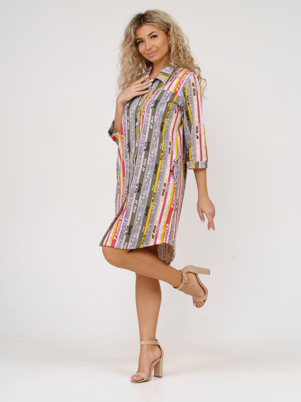 433 Халат "Полоса/слова"