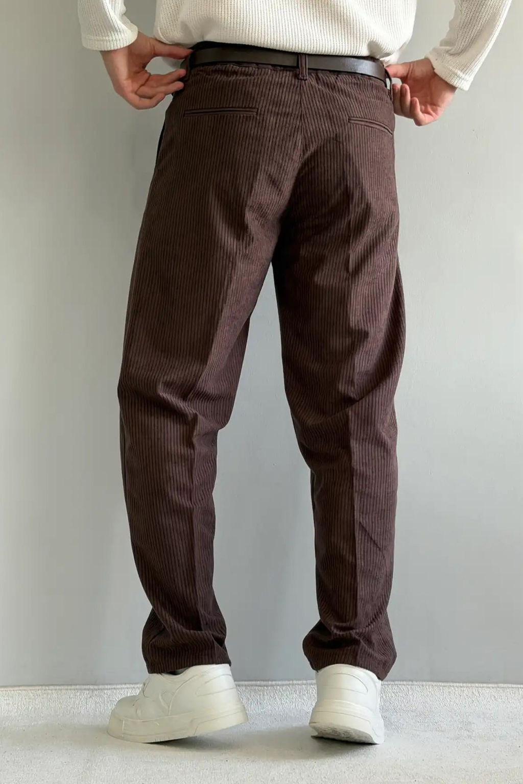 Kahverengi Erkek Baggy Fit Kadife Pantolon TMNAW26PL00022 - Trendyolmilla фото 4