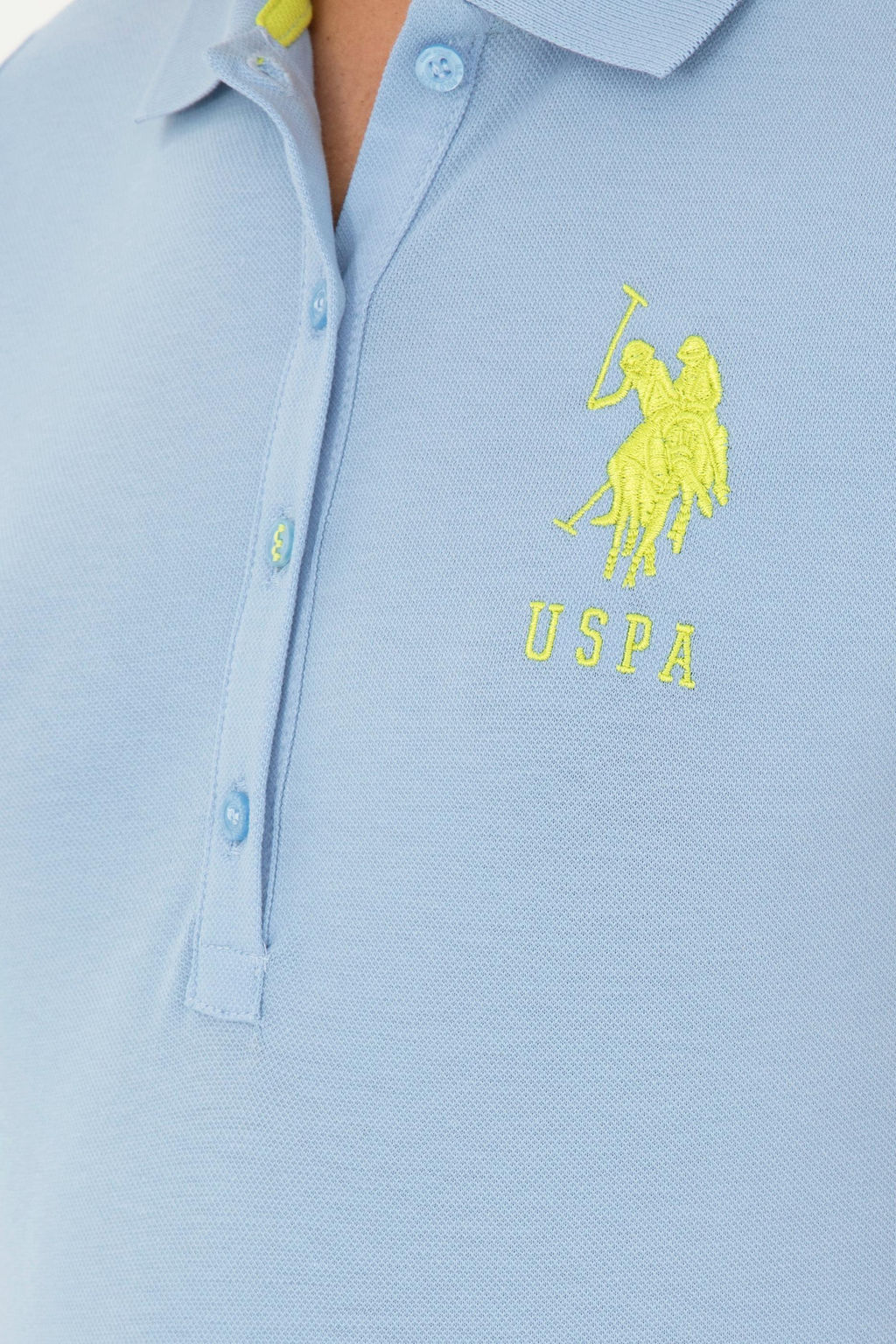 Женская голубая базовая футболка - U.s. polo assn фото 7
