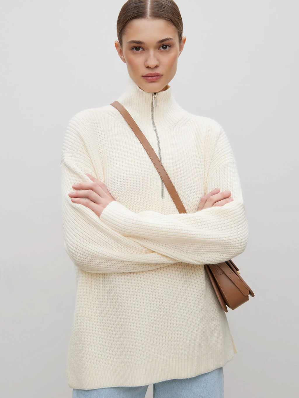 Мягкий свитер с кашемиром на молнии - Emka фото 2