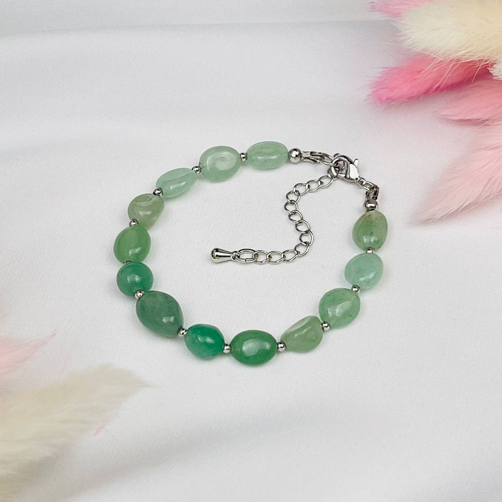 Браслет из зеленого Кварца "градиент" 16 см +