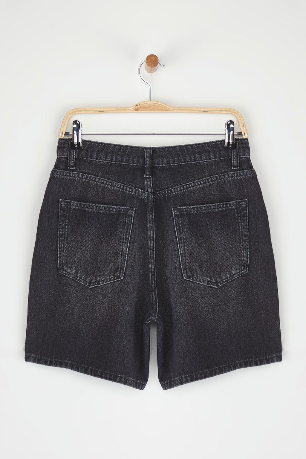 Siyah Normal Bel Denim Bermuda TWOSS25SR00180