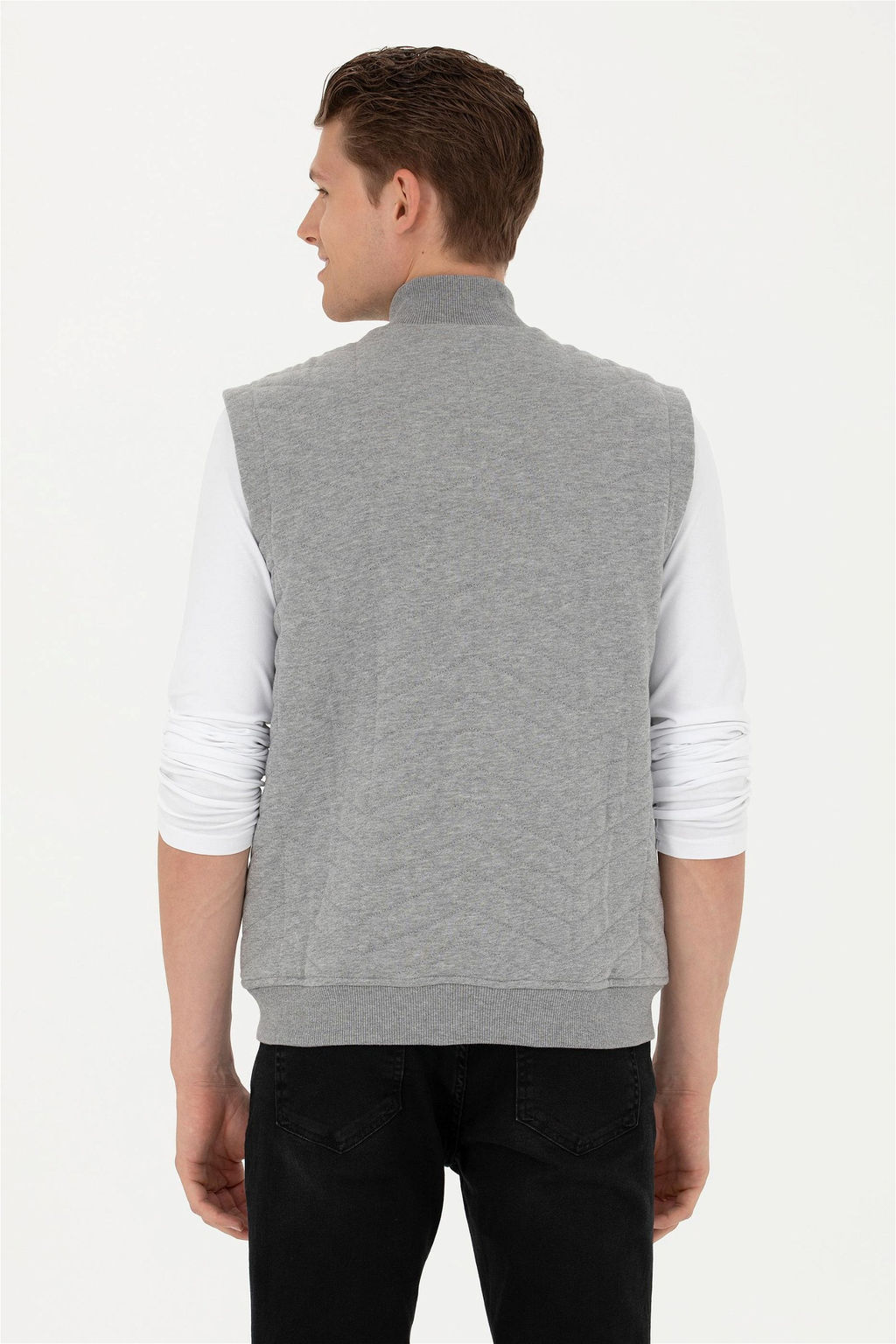 Мужской серый меланжевый вязаный кардиган - U.s. polo assn фото 5