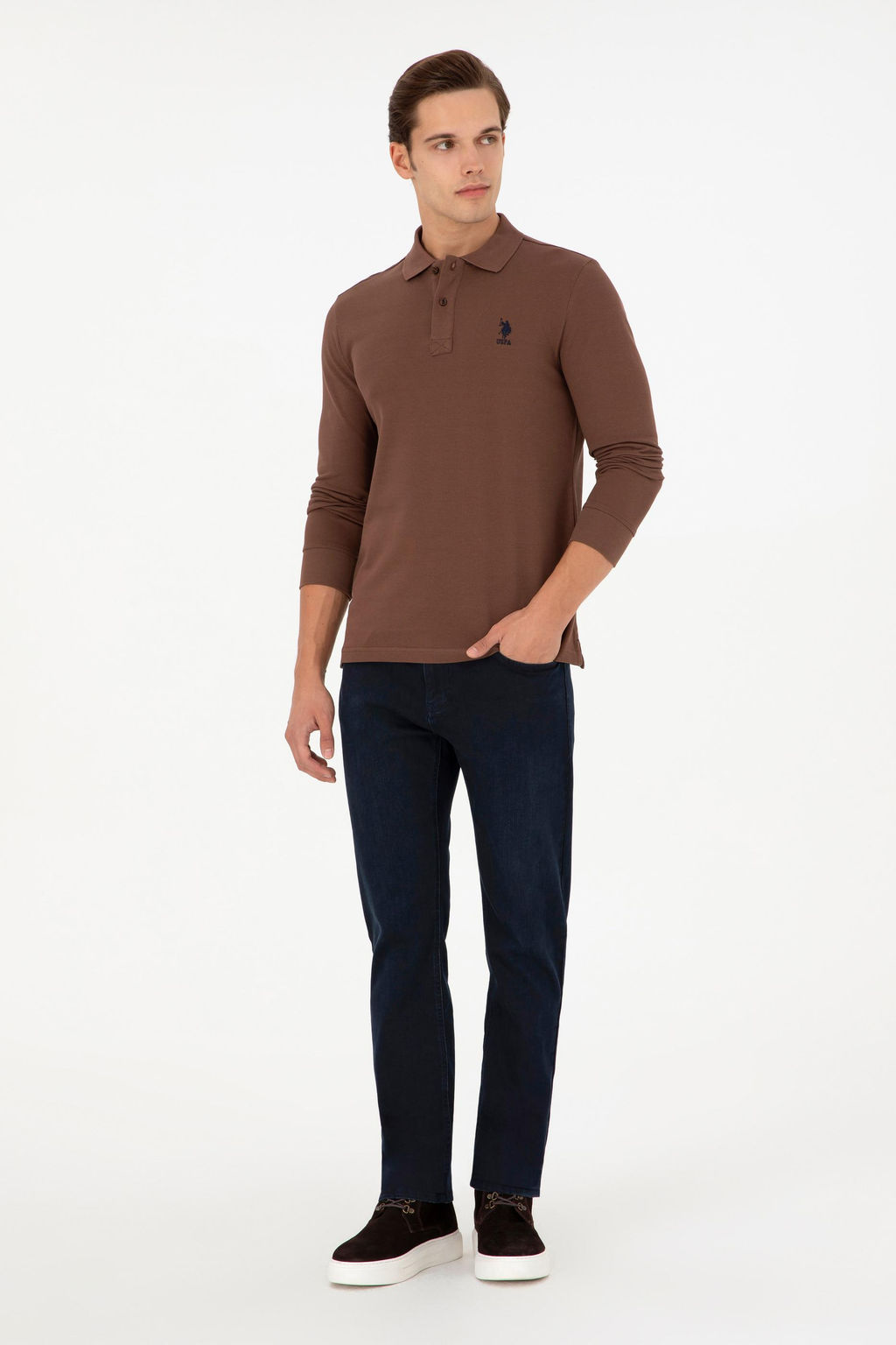 Мужская коричневая базовая толстовка Неожиданная скидка в корзине - U.s. polo assn фото 4