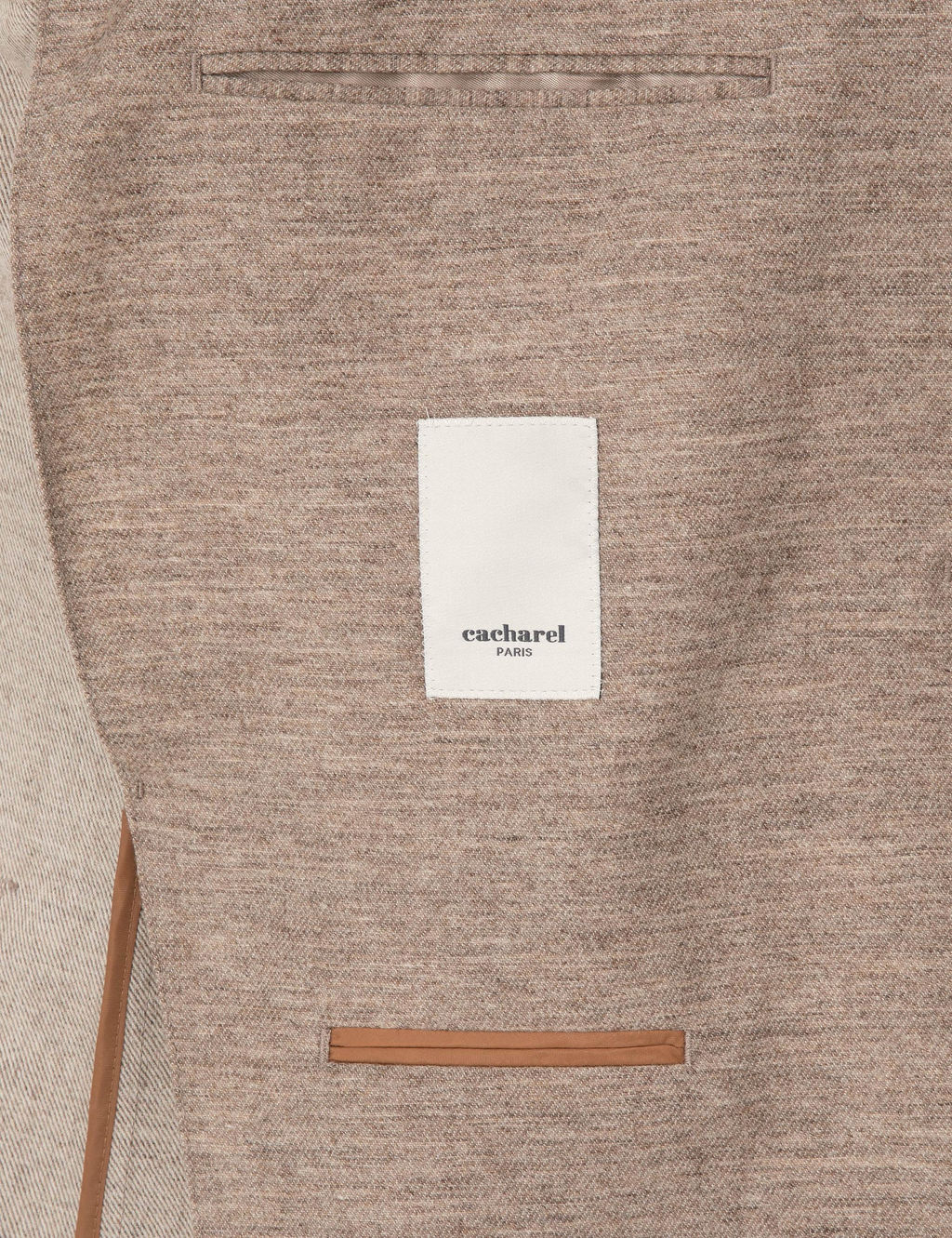 Bej Slim Fit Y_n Ka_mir Kar___ml_ Mikro Desenli Ceket - Cacharel фото 6