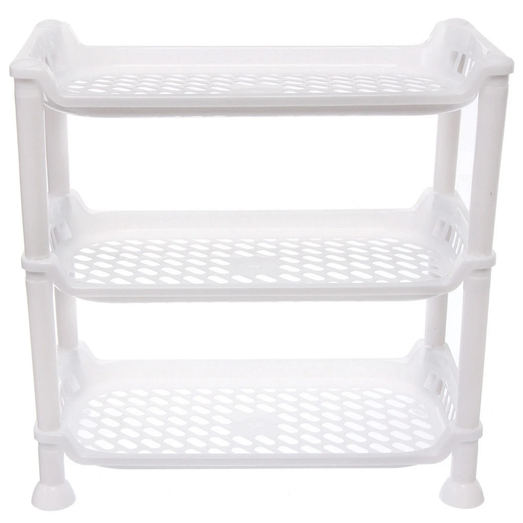 Этажерка настольная универсальная "БИСКОТТИ", цвет белый, три секции, 17.5*34*34см