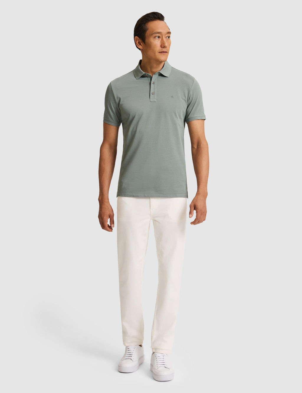_a_la Slim Fit Saf Pamuk Polo Yaka Basic T-shirt