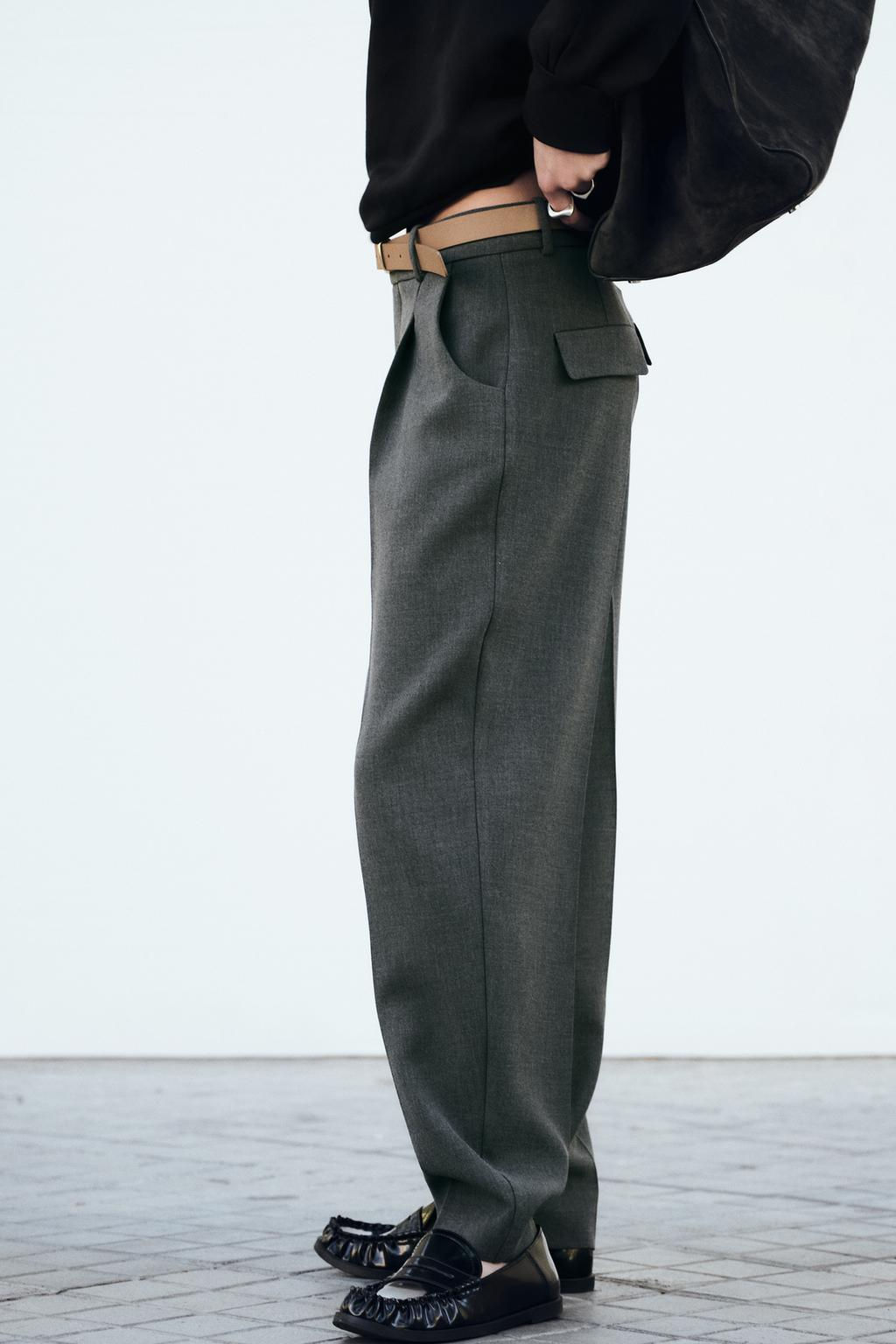 PLEATED TROUSERS WITH BELT - Zara фото 3