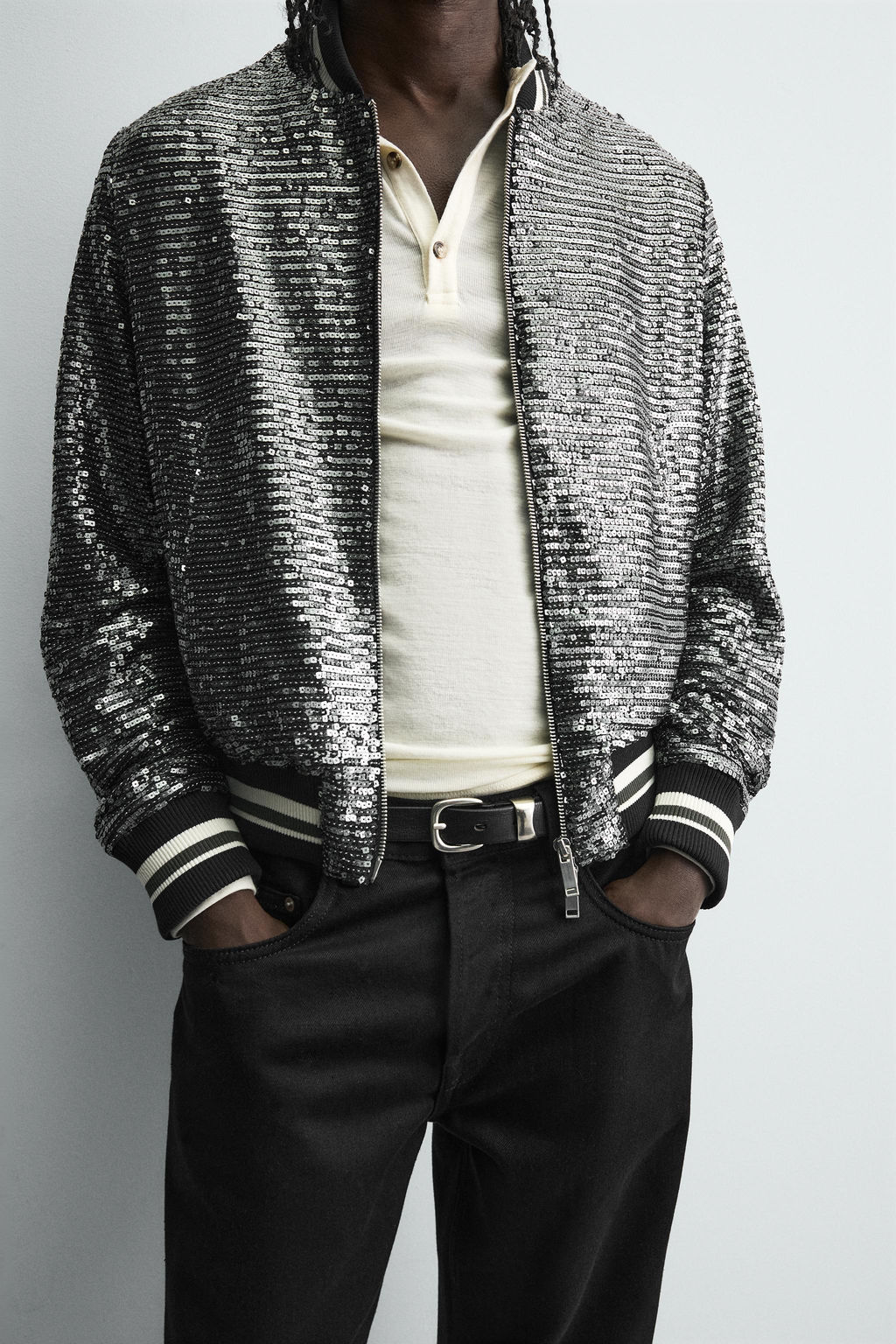 SEQUIN BOMBER JACKET - Zara фото 5
