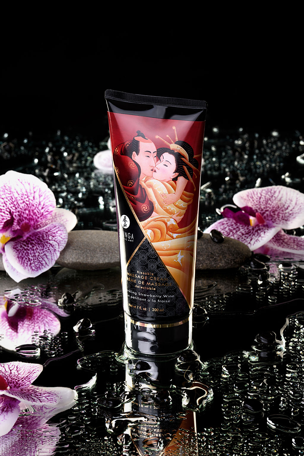 Массажный крем для тела Shunga Игристое клубничное виноSparkling Strawberry Wine, съедобный, 200мл