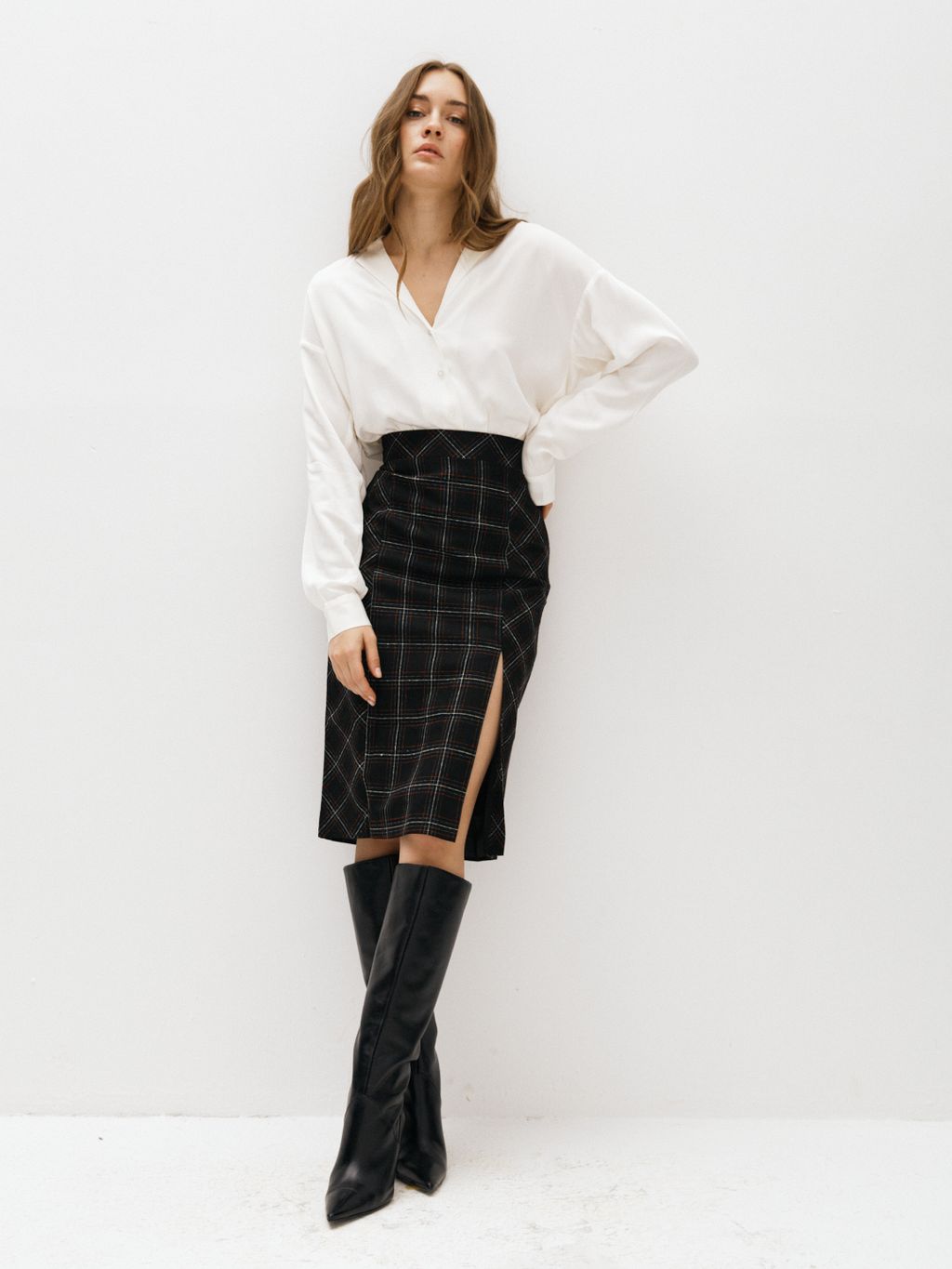 Юбка длинная с разрезом