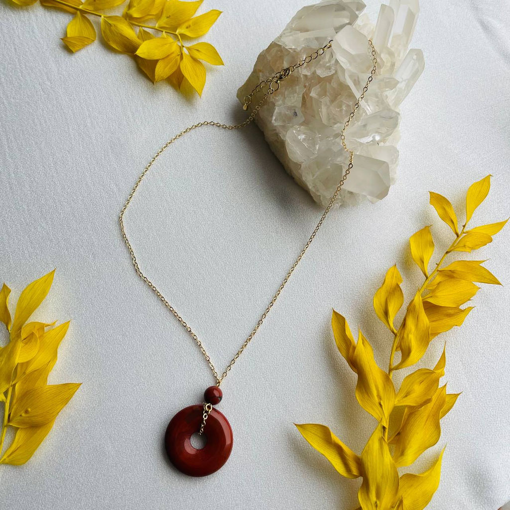 Кулон на цепочке из кирпичной Яшмы - Радуга самоцветов фото 4