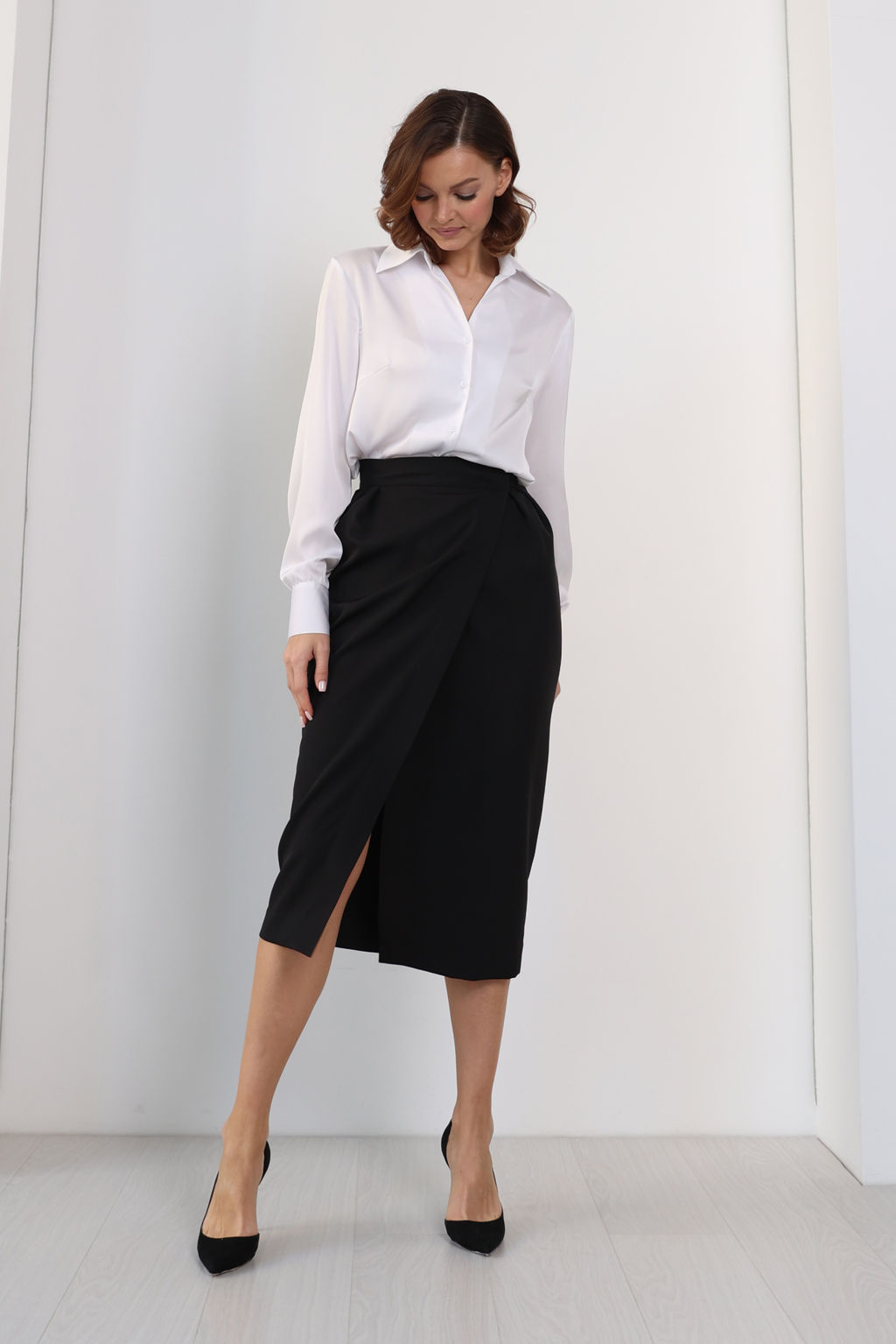 Юбка на запах с защипами на талии - Looklikecat фото 2