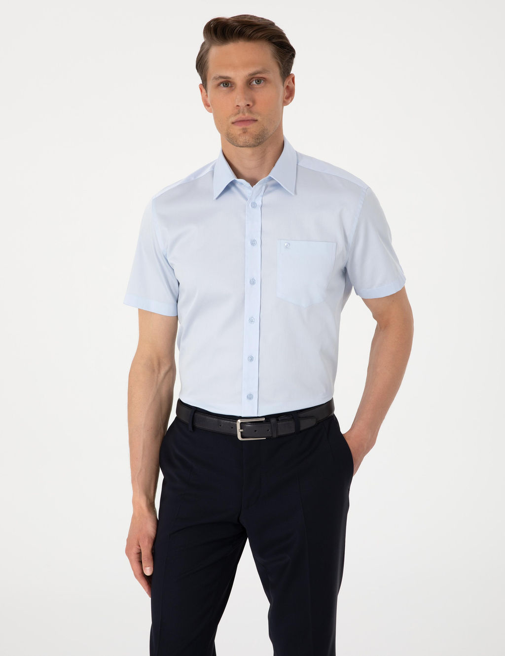A__k Mavi Regular Fit Uzun Kollu Basic G_mlek