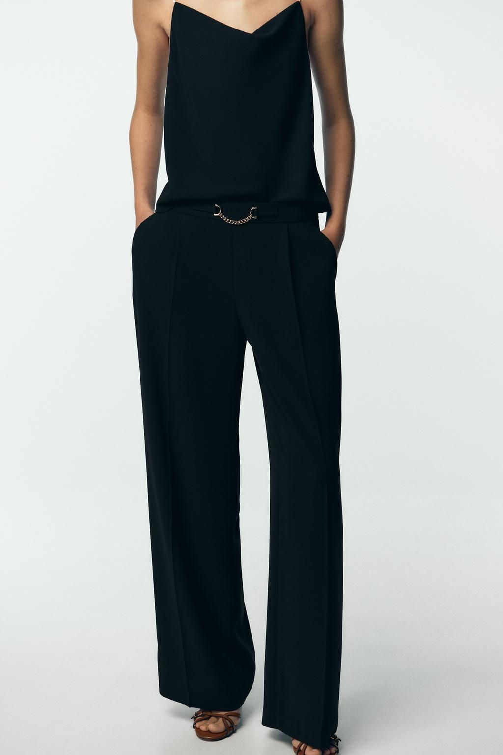 WIDE-LEG TROUSERS WITH CHAIN - Zara фото 2