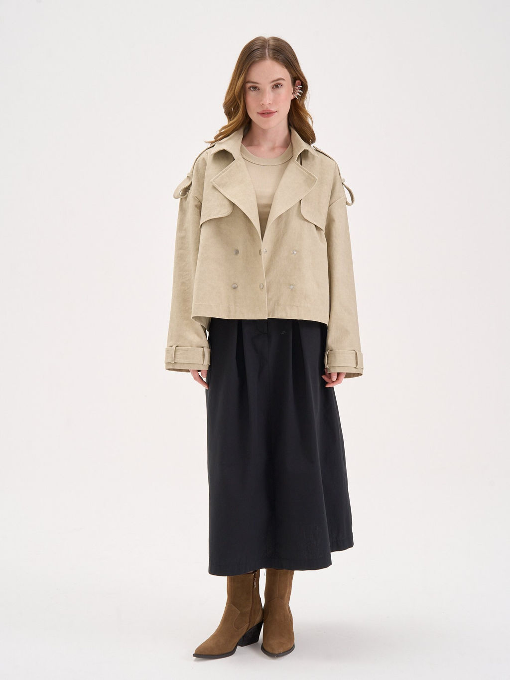 Юбка миди "Уголь" женская