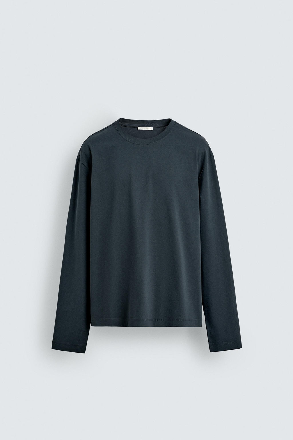 CAMISETA MERCERIZADA MANGA LARGA / Gris oscuro - Zara фото 7