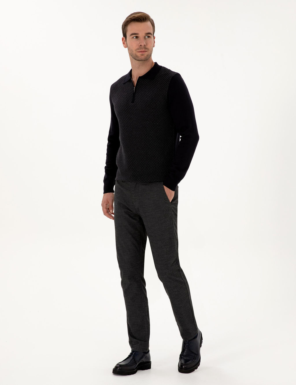 Antrasit Slim Fit Kanvas Pantolon - Cacharel фото 3