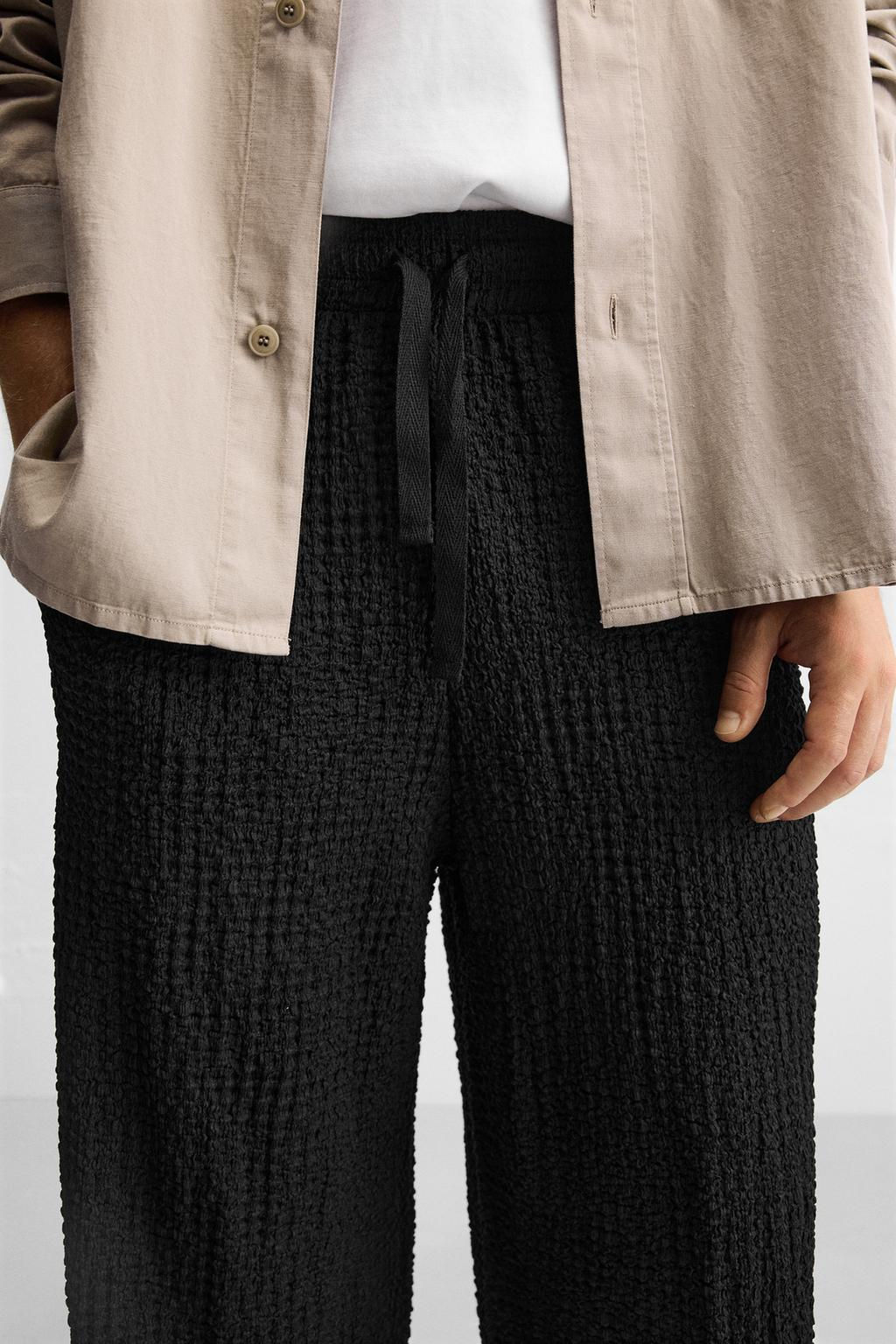 JACQUARD TEXTURED TROUSERS - Zara фото 6