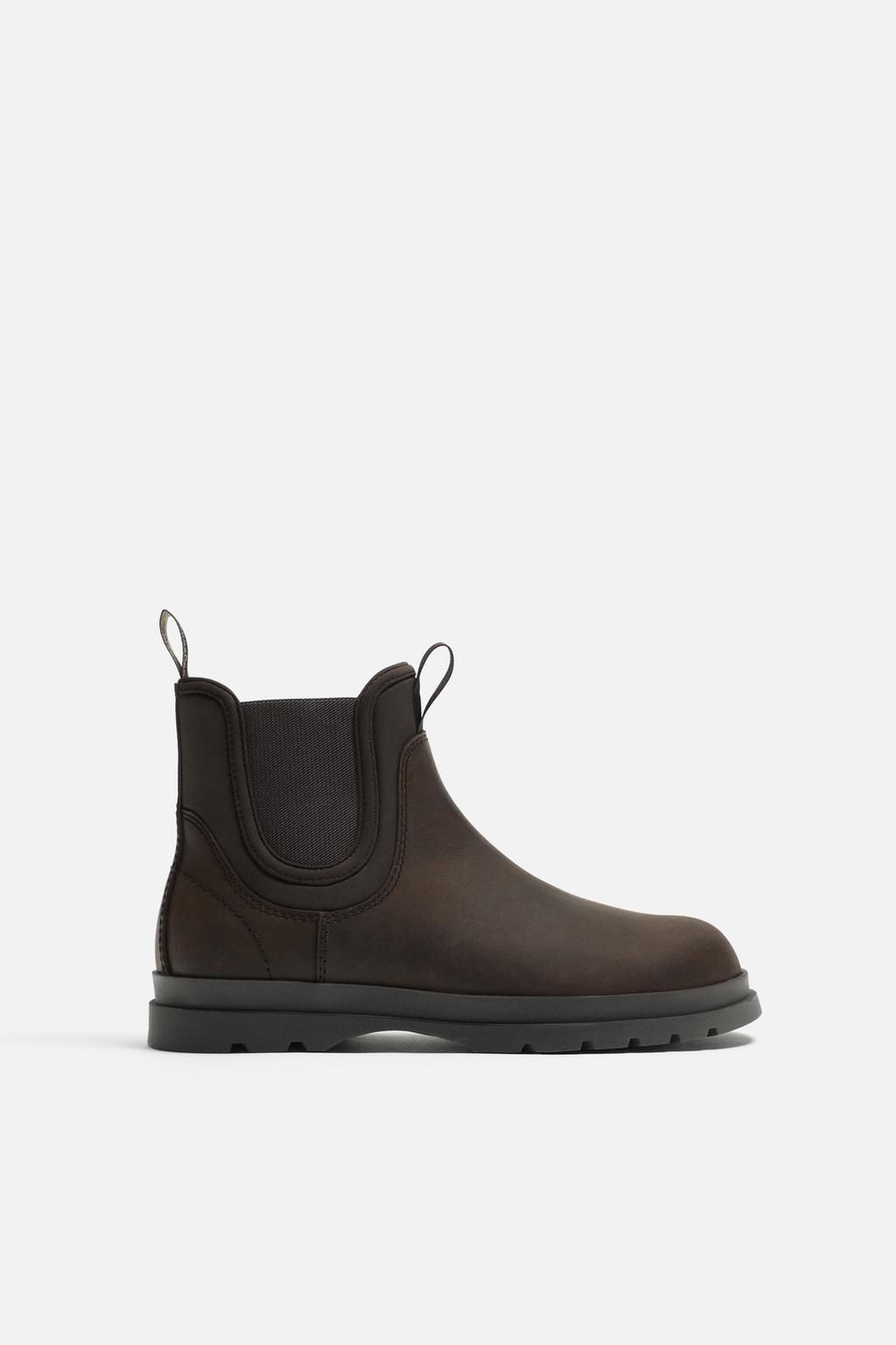 LEATHER CHELSEA BOOTS - Zara фото 4