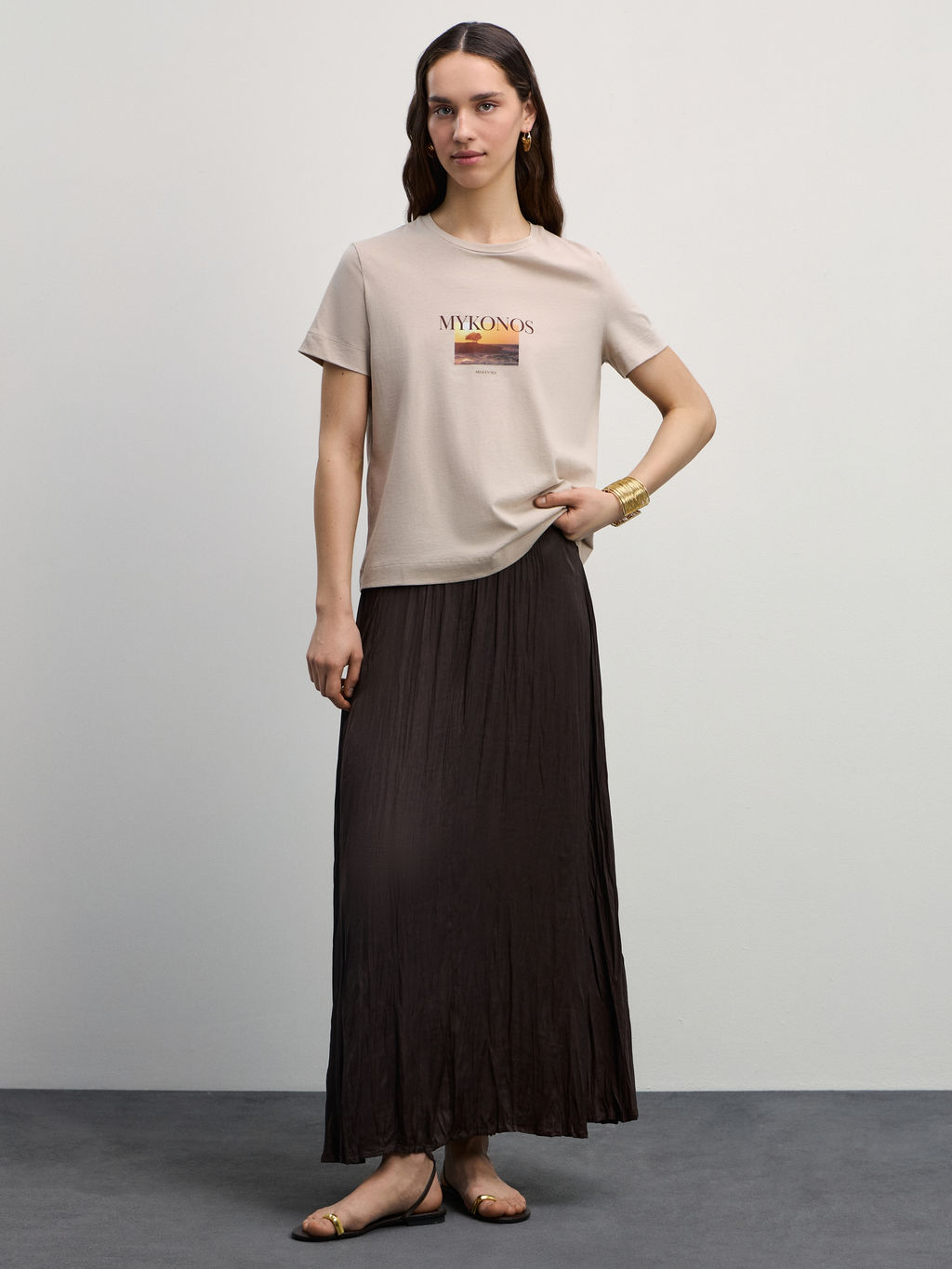 Футболка прямого кроя с принтом / Zarina  фото 2